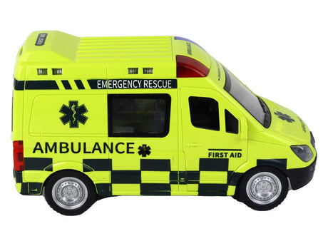 Fjärrstyrd ambulans leksaksbil med ljus och siren 22 cm gul