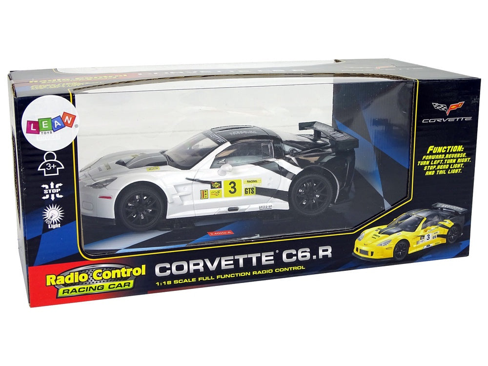 Fjärrstyrd bil Corvette C6.R 1:18 2,4 GHz med ljus vit