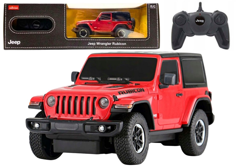 Fjärrstyrd bil Jeep Wrangler JL Rubicon 1:24 röd med fjärrkontroll