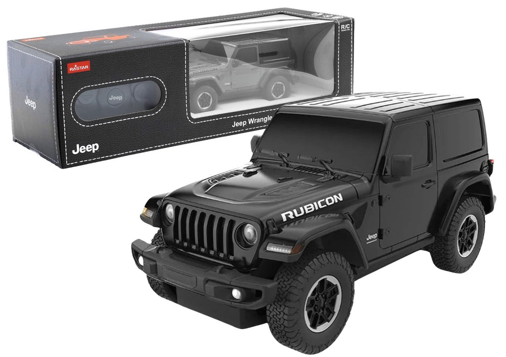 Fjärrstyrd bil Jeep Wrangler JL Rubicon 1:24 svart med fjärrkontroll