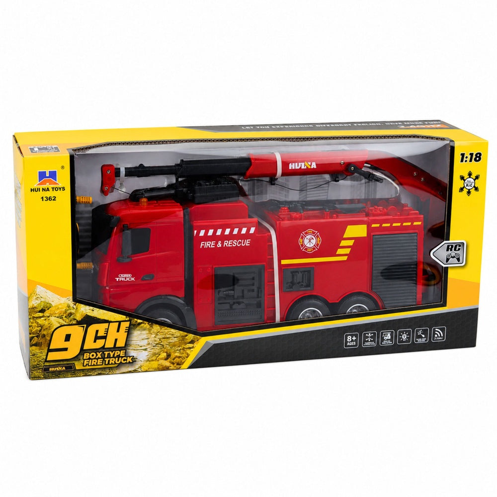 Fjärrstyrd brandbil 1:18 med ljus 2.4GHz Huina 1362