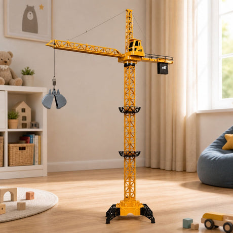 Fjärrstyrd byggkran 71 cm med trådbunden kontroll 4 kanaler 360°