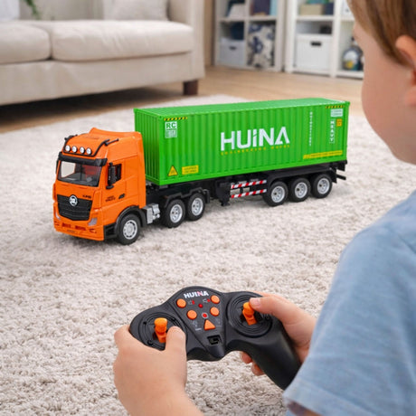 Fjärrstyrd containerlastbil RC 1:18 9CH 2.4GHz med trailer LED/ljud