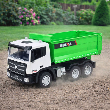 Fjärrstyrd dumpertruck 1:18 2.4 GHz med ljus/ljud och lyftbar flak