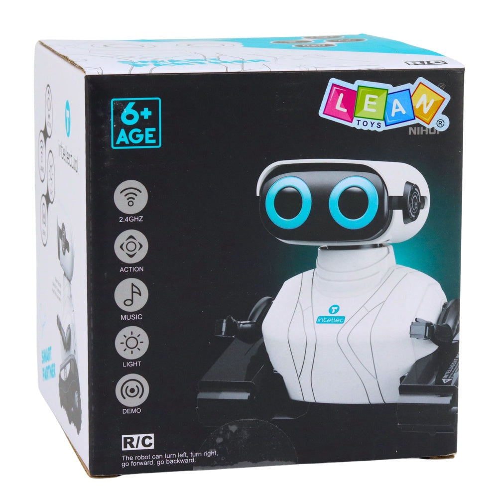 Fjärrstyrd interaktiv robot 2.4 GHz med larvdrift, musik & LED-ögon