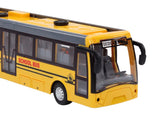 Fjärrstyrd leksaksbuss RC 1:32 gul med lampor, batteri och laddare