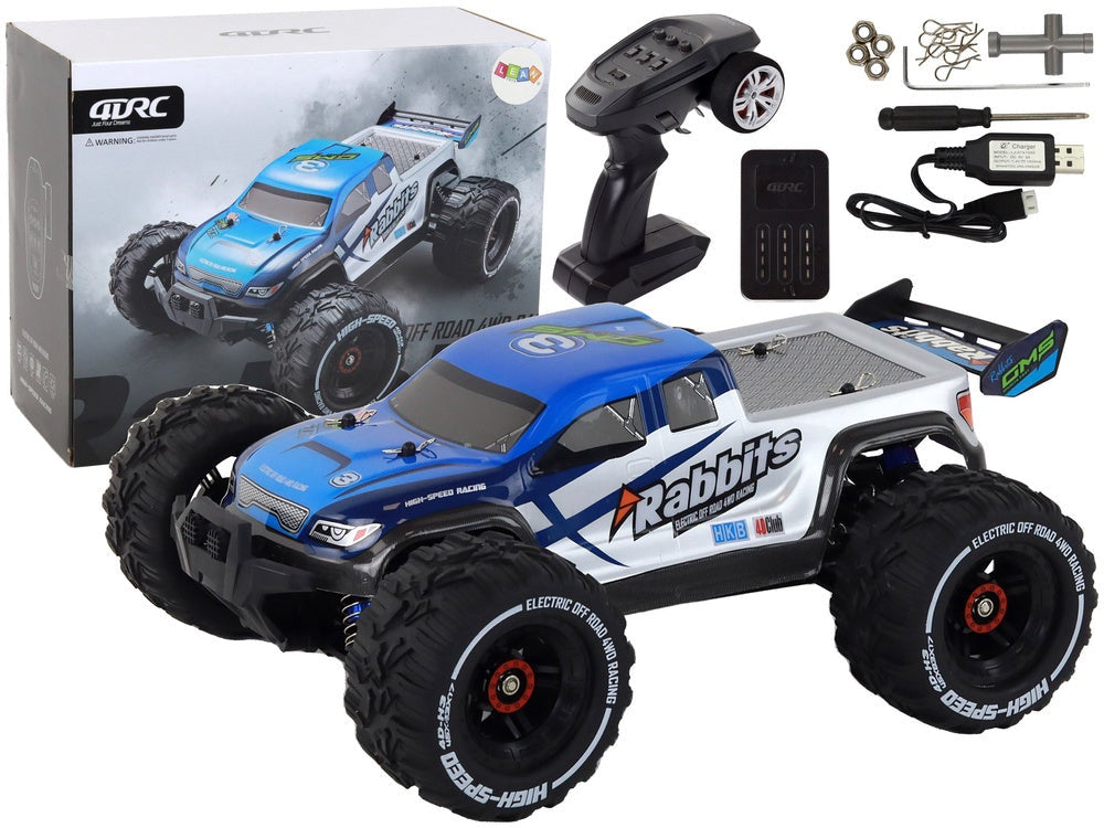 Fjärrstyrd off-road bil 4WD blå 1400 mAh LED-ljus USB-laddare