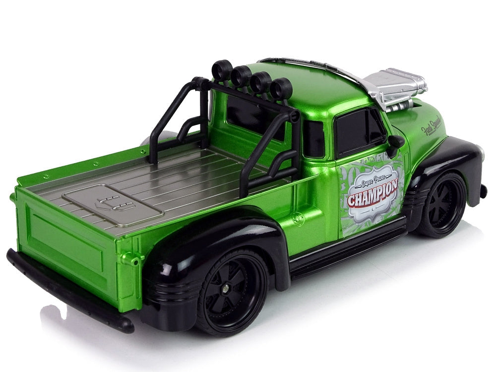 Fjärrstyrd pickup truck 1:18 grön 24 cm, 6+ år