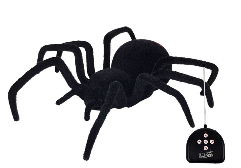 Fjärrstyrd spindel Black Widow 30 cm med lysande ögon 27 MHz