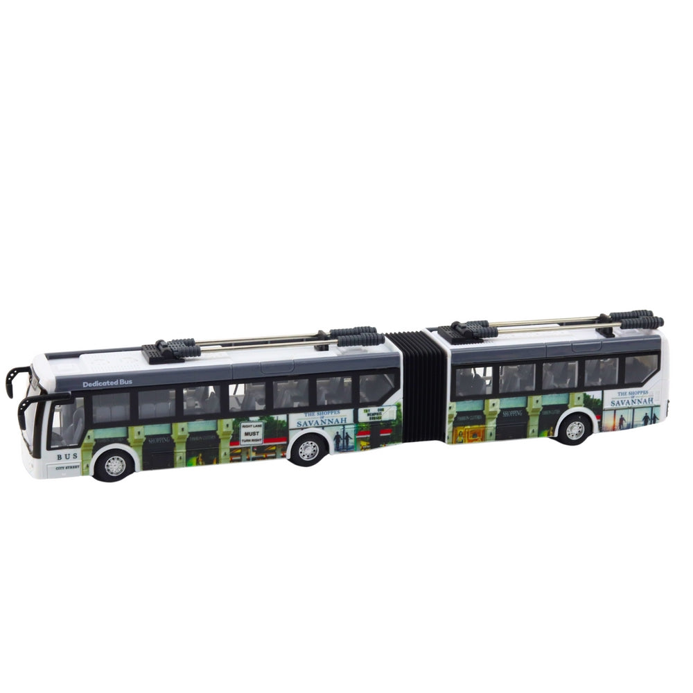 Fjärrstyrd stadsbuss 36 cm med LED-ljus, 27 MHz, USB-laddning
