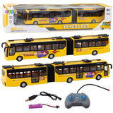 Fjärrstyrd trolleybuss 1:32 ledad med LED-ljus USB-laddning 27 MHz