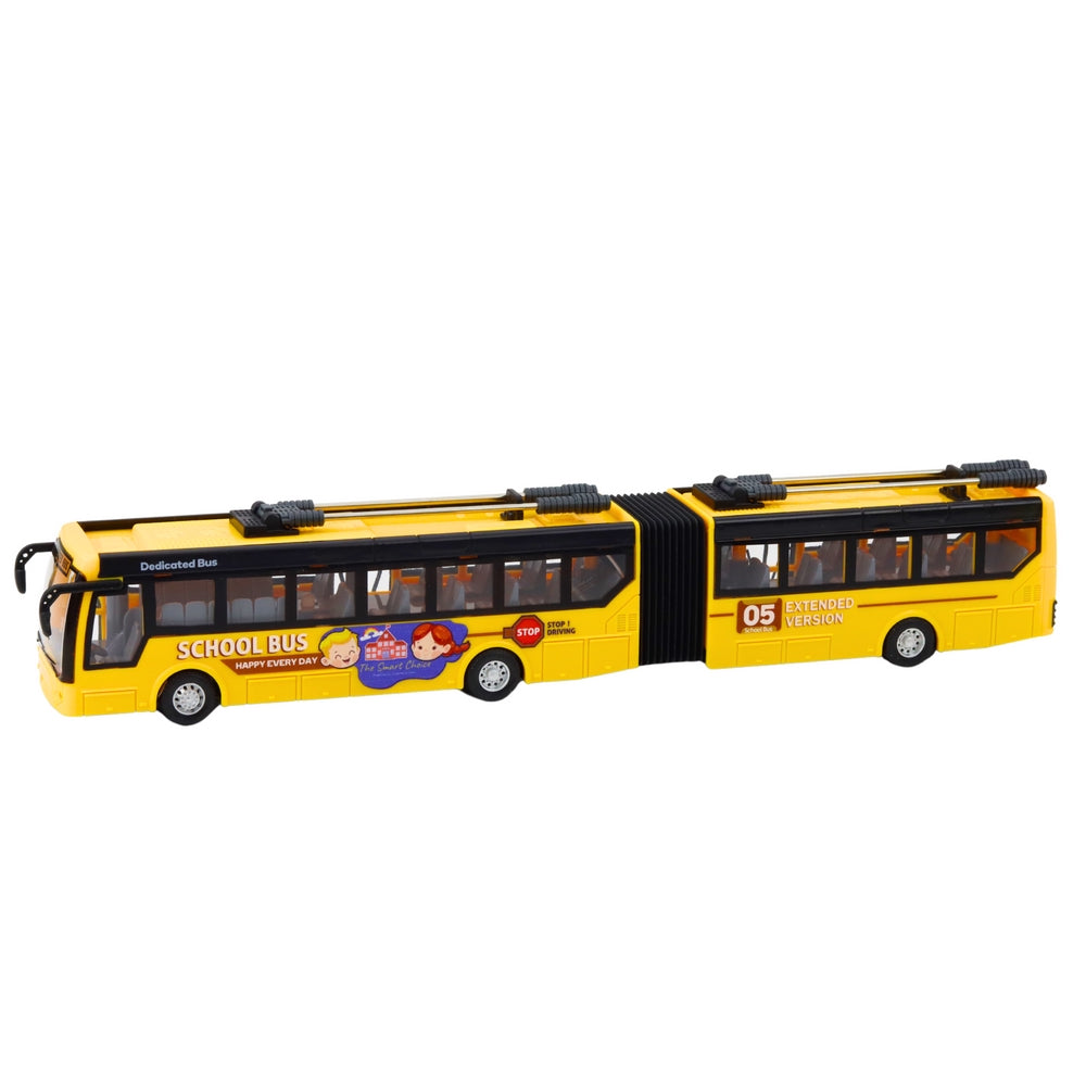 Fjärrstyrd trolleybuss 1:32 ledad med LED-ljus USB-laddning 27 MHz