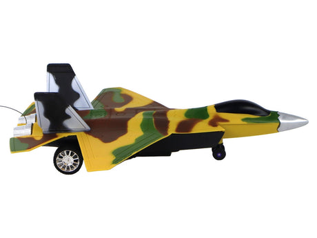 Fjärrstyrt jaktplan med ljus & ljud, militärfärger, 23 cm