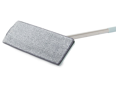 Flatmopp med tvåkammarhink och mikrofiberduk mopphuvud 32x12 cm