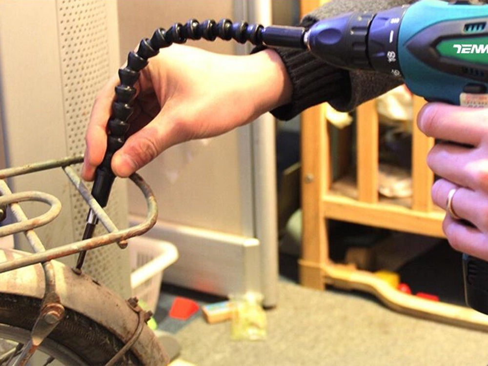 Flexibel bitförlängare 30 cm magnetisk svart för skruvdragare/borr