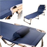 Fällbar campingsäng med kudde 193x66 cm marinblå, max 120 kg