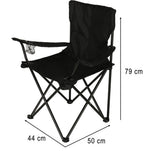 Fällbar campingstol svart Oxford 600D med transportväska 95 kg