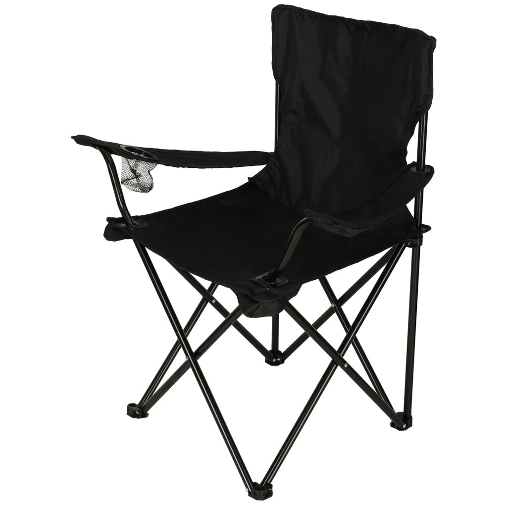 Fällbar campingstol svart Oxford 600D med transportväska 95 kg