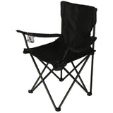 Fällbar campingstol svart Oxford 600D med transportväska 95 kg