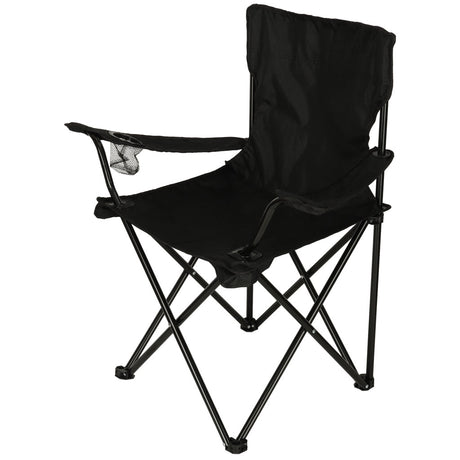 Fällbar campingstol svart Oxford 600D med transportväska 95 kg