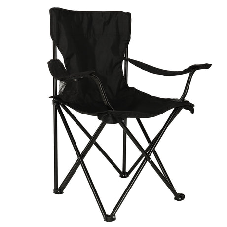 Fällbar campingstol svart Oxford 600D med transportväska 95 kg