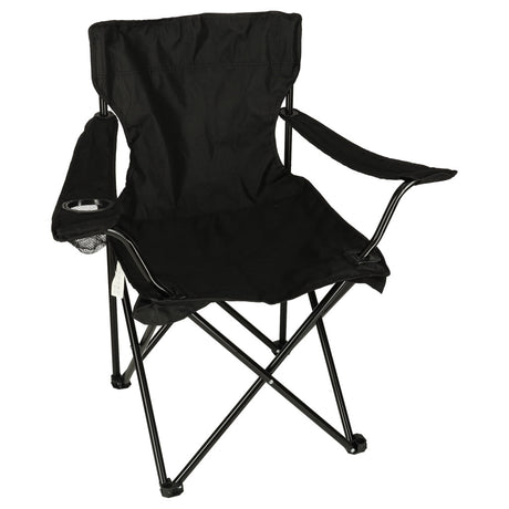 Fällbar campingstol svart Oxford 600D med transportväska 95 kg