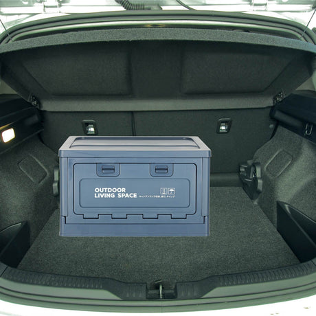 Fällbar förvaringsbox med lock 25 L mörkblå för bil/camping
