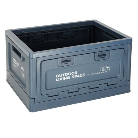 Fällbar förvaringsbox med lock 25 L mörkblå för bil/camping