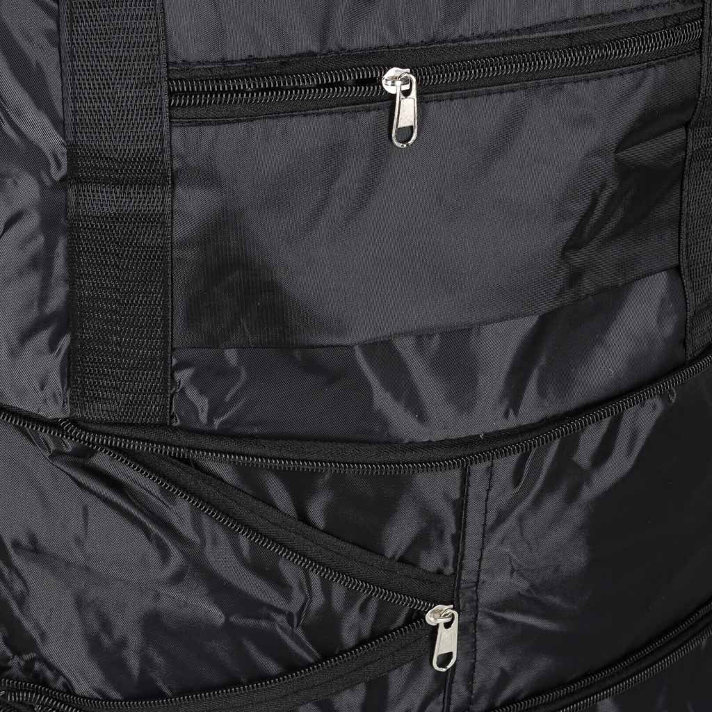 Fällbar resväska 50L vattentålig polyester Oxford svart 360° hjul