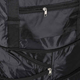 Fällbar resväska 50L vattentålig polyester Oxford svart 360° hjul