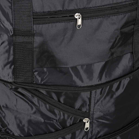 Fällbar resväska 50L vattentålig polyester Oxford svart 360° hjul