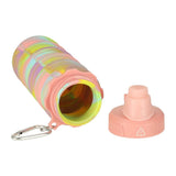 Fällbar vattenflaska 500 ml (250 ml hopfälld) BPA-fri silikon rosa/gul/lila