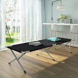 Fällsäng camping 189x70 cm 110 kg med transportväska svart