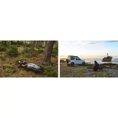 Fällsäng camping 189x70 cm 110 kg med transportväska svart
