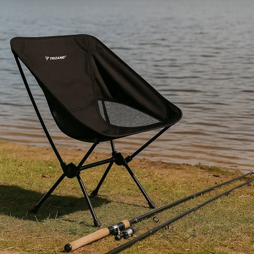 Fällstol campingstol svart 120 kg med transportväska, Oxford 600D