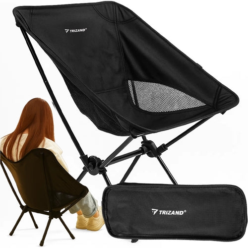 Fällstol campingstol svart 120 kg med transportväska, Oxford 600D