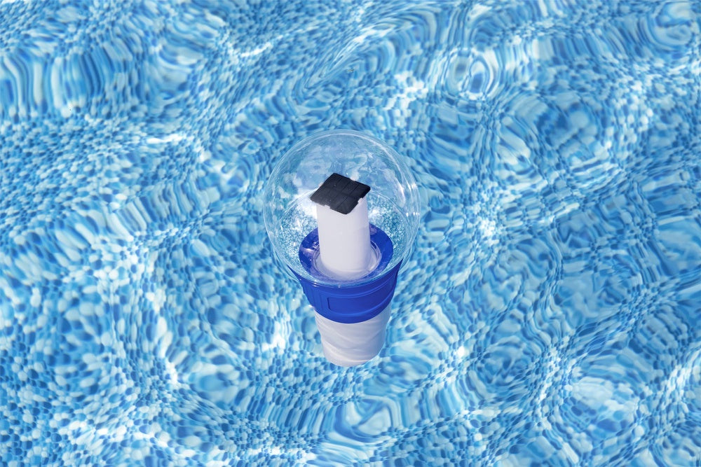 Flytande klor/bromdispenser solcell med LED för 7,6 cm tabletter