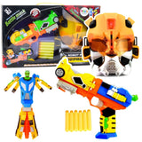 Foam dart gun leksak 2-i-1 robot med mask, 6 skumdart