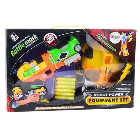 Foam dart gun leksak 2-i-1 robot med mask, 6 skumdart