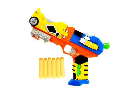 Foam dart gun leksak 2-i-1 robot med mask, 6 skumdart