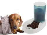 Foderautomat hund/katt för torrfoder 2,5 L blå/rosa