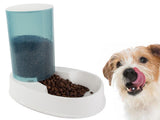 Foderautomat hund/katt för torrfoder 2,5 L blå/rosa