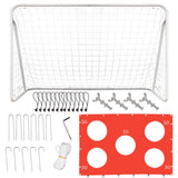 Fotbollsmål 213x152 cm med träffmatta 5 hål, galvaniserat stål