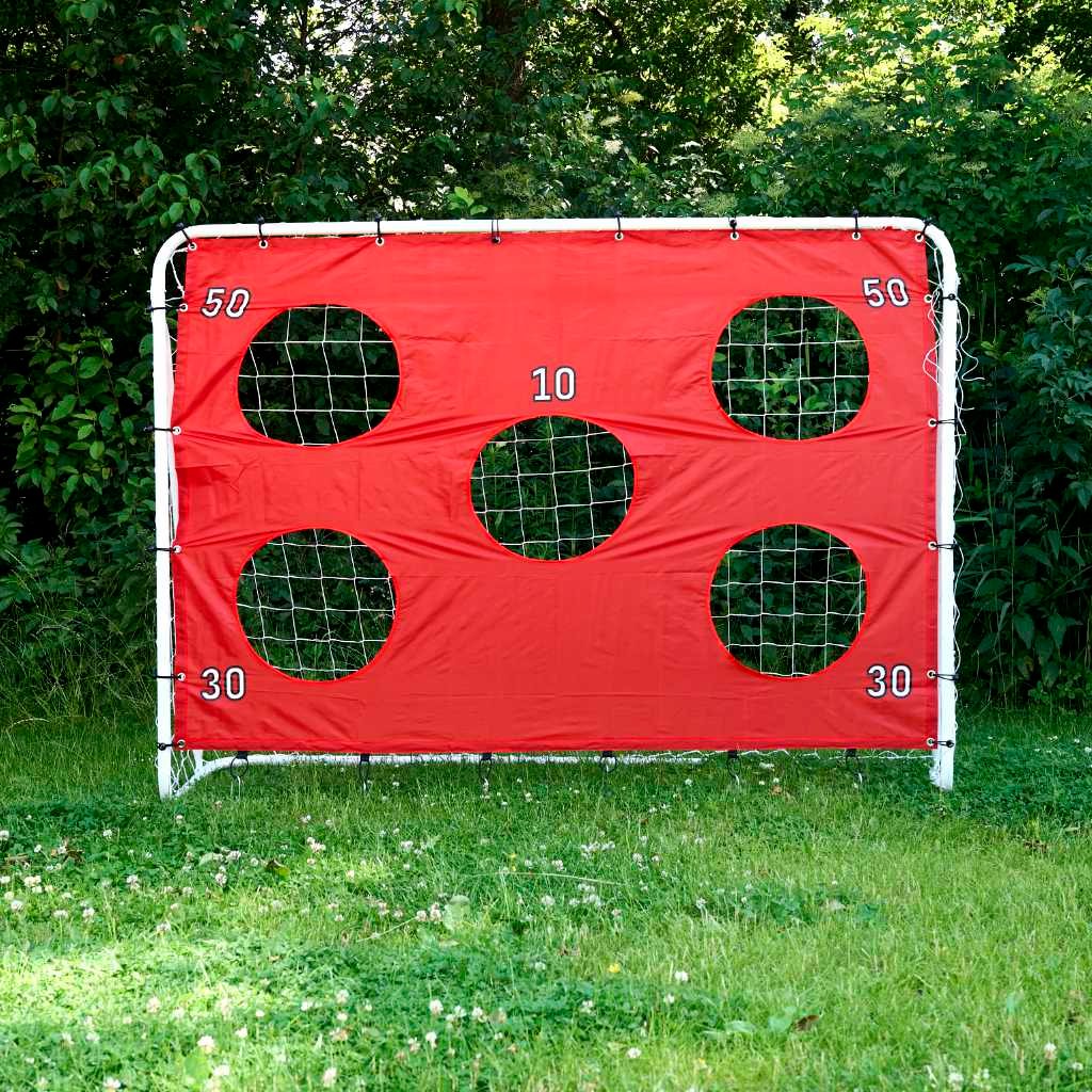 Fotbollsmål 213x152 cm med träffmatta 5 hål, galvaniserat stål