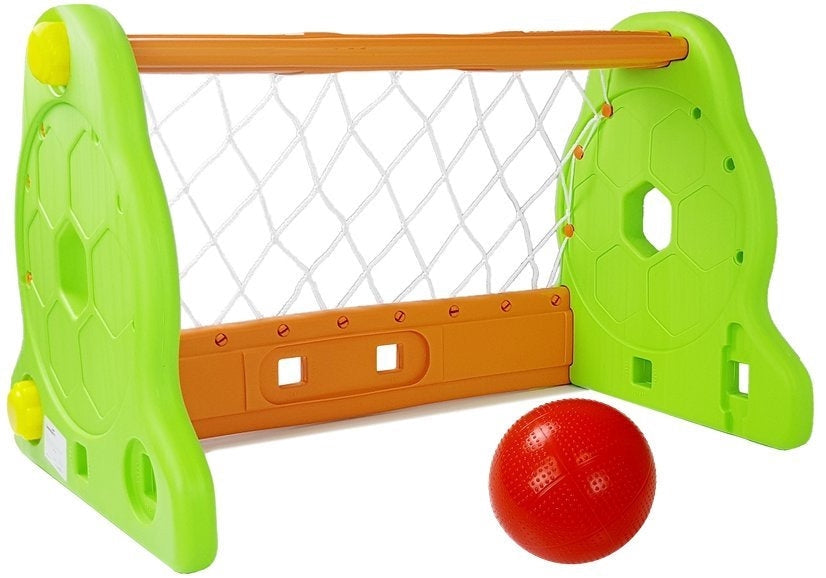 Fotbollsmål i plast 80x50x52 cm med nät och uppblåsbar boll 12m+