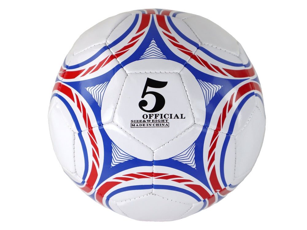 Fotboll storlek 5 Ø24 cm vit/blå/röd CE EN71 från 3 år