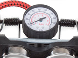 Fotpump med manometer dubbelcylinder 7 bar/100 PSI för bil/cykel
