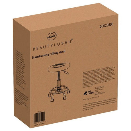 Frisörpall med fotstöd, höjdjusterbar 43-54 cm, PU-läder
