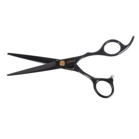 Frisörsax ergonomisk högerhänt 17 cm svart rostfritt stål