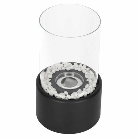 Fristående biokamin biofuel matt svart 27,5 cm med skyddsglas